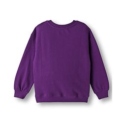 Pine Kids Looper Knit Full Sleeves Winter Wear Sweatshirt & Lounge Pant Set With Text Print - Purple