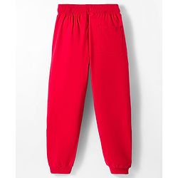Pine Kids Looper Knit Full Sleeves Winter Wear Sweatshirt & Joggers Set with Brooklyn Text Print - Red