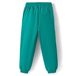Pine Kids Looper Knit Full Sleeves Winter Wear T-Shirt & Lounge Pant Set With Text Print - Dark Green