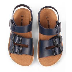 Pine Kids Velcro Closure Solid Colour Sandals -Navy Blue