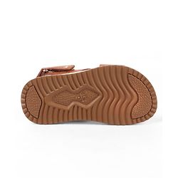 Pine Kids Velcro Closure Solid Colour Mojaris -   Tan