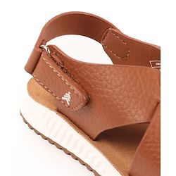Pine Kids Velcro Closure Solid Colour Mojaris -   Tan