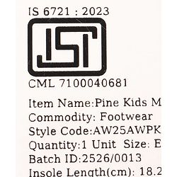 Pine Kids Velcro Closure Solid Colour Mojaris -   Tan