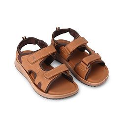 Pine Kids Velcro Closure Solid Sandal - Brown