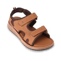 Pine Kids Velcro Closure Solid Sandal - Brown