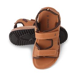 Pine Kids Velcro Closure Solid Sandal - Brown