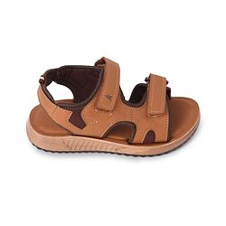 Pine Kids Velcro Closure Solid Sandal - Brown