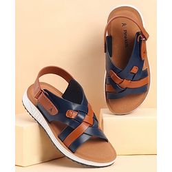 Pine Kids Velcro Closure Solid Sandal - Navy Blue