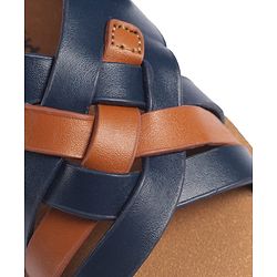 Pine Kids Velcro Closure Solid Sandal - Navy Blue