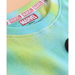 Pine Kids Marvel Single Jersey Knit Half Sleeves Drop Shoulder Tie & Dye T-Shirt & Shorts Set with Spider Man Graphics - Multicolor
