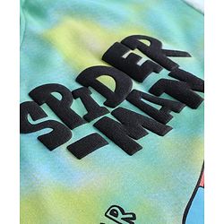 Pine Kids Marvel Single Jersey Knit Half Sleeves Drop Shoulder Tie & Dye T-Shirt & Shorts Set with Spider Man Graphics - Multicolor