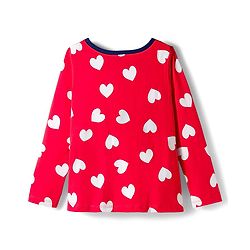 Pine Kids Cotton Knit Full Sleeves Night Suit With Heart Print - Red