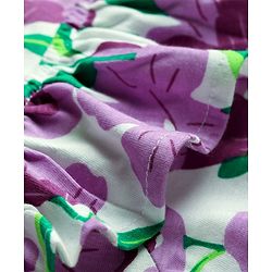 Pine Kids Cotton Knit Full Sleeves Frocks With Frill Detailing & Floral Print - Multicolour