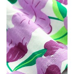 Pine Kids Cotton Knit Full Sleeves Frocks With Frill Detailing & Floral Print - Multicolour
