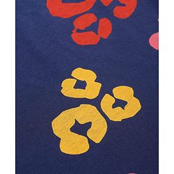 Pine Kids Cotton Knit Full Sleeves Co-ords Night Suit with Floral Print - Navy Blue