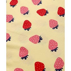 Pine Kids Cotton Knit Full Sleeves Co-ords Night Suit with Strawberry Print - Yellow