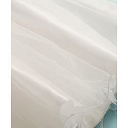 Pine Kids Woven Frill Sleeves Sequinned Flared Party Wear Dress With Bow Applique - White