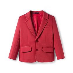 Pine Kids Knit Full Sleeves Solid Blazer - Red