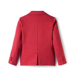 Pine Kids Knit Full Sleeves Solid Blazer - Red