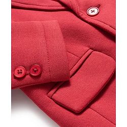 Pine Kids Knit Full Sleeves Solid Blazer - Red