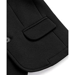 Pine Kids Knit Full Sleeves Solid Blazer - Black