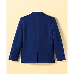 Pine Kids Knit Full Sleeves Solid Blazer with Printed Inner Tee - Blue