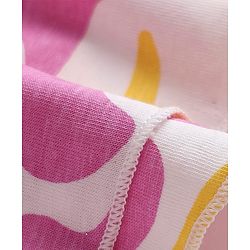 Pine Kids Cotton Knit Half Flutter Sleeves Top with Abstract Print - Multicolor