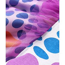 Pine Kids Cotton Knit Flutter Sleeves Top with Abstract Print - White & Plum