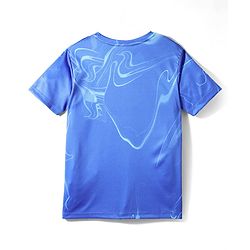 Pine Active Knit Half Sleeves T-Shirt with Abstract Print - Blue
