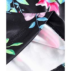 Pine Active Knit Sleeveless Floral Printed T-Shirt - Black