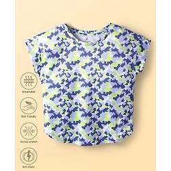 Pine Active Knit Half Sleeves Printed T-Shirt - Multicolor