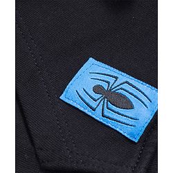 Pine Kids Marvel Terry Knit Full Sleeves Hooded Sweatshirt with Trackpants Set with Spider-Man Graphic - Black