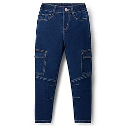 Pine Kids Denim Woven Full Length Washed Jeans - Blue