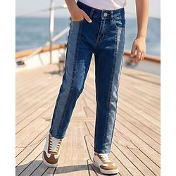 Pine Kids Denim Woven Cut & Sew Solid Color Jeans - Navy Blue
