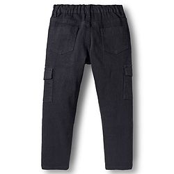 Pine Kids Woven Full Length Washed Denim Jeans - Black