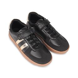 Pine Kids Velcro Closure Sneakers with Stripes - Black & Gold