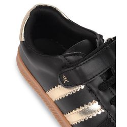 Pine Kids Velcro Closure Sneakers with Stripes - Black & Gold