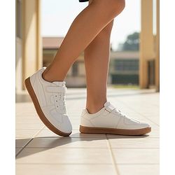 Pine Kids Velcro Closure Sneakers - Beige & Off White