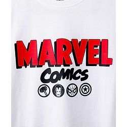 Pine Kids Marvel Single Jersey Knit Full Sleeves T-Shirt with Front & Back Avengers Graphics - White