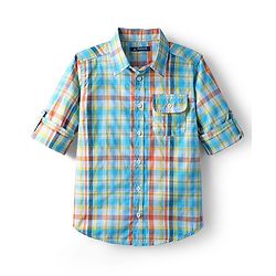 Pine Kids Cotton Woven Full Sleeves Checkered Shirt - Multicolour