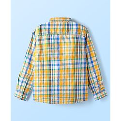 Pine Kids Cotton Woven Full Sleeves Checkered Shirt - Yellow