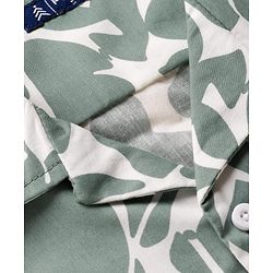 Pine Kids Viscose Woven Half Sleeves Printed Shirt - Green