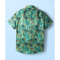 Pine Kids Cotton Woven Half Sleeves Animal Printed Shirt With T-Shirt - Multicolour