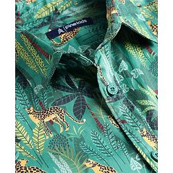Pine Kids Cotton Woven Half Sleeves Animal Printed Shirt With T-Shirt - Multicolour