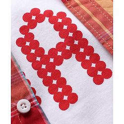 Pine Kids Cotton Woven Full Sleeves Checked Shirt with Inner Tee - Dark Orange & White