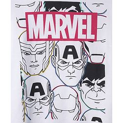 Pine Kids Marvel Single Jersey Knit Full Sleeves Night Suit With Avengers Graphics - White