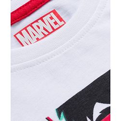Pine Kids Marvel Single Jersey Knit Full Sleeves Night Suit With Avengers Graphics - White