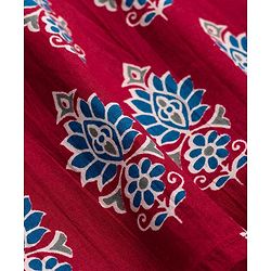 Pine Kids Cotton Woven Mandarin Collar Kurta With Floral Print - Maroon