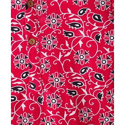 Pine Kids Cotton Woven Full Sleeves Kurta With Floral Print - Red