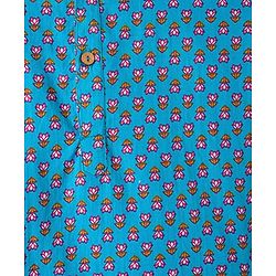 Pine Kids Cotton Woven Full Sleeves Kurta with Floral Print - Light Blue